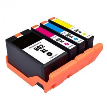 4 Pack Compatible HP 902XL (902, T6M14AN, T6L86AN, T6L90AN, T6L94AN) Ink Cartridges (Black, Cyan, Magenta, Yellow) - Wompy Ink Supply