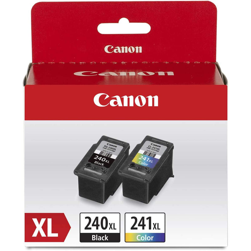 2 Pack Genuine Canon PG-240XL and CL-241XL (PG 240, CL 241) Ink Cartridges (Black, Tri color)