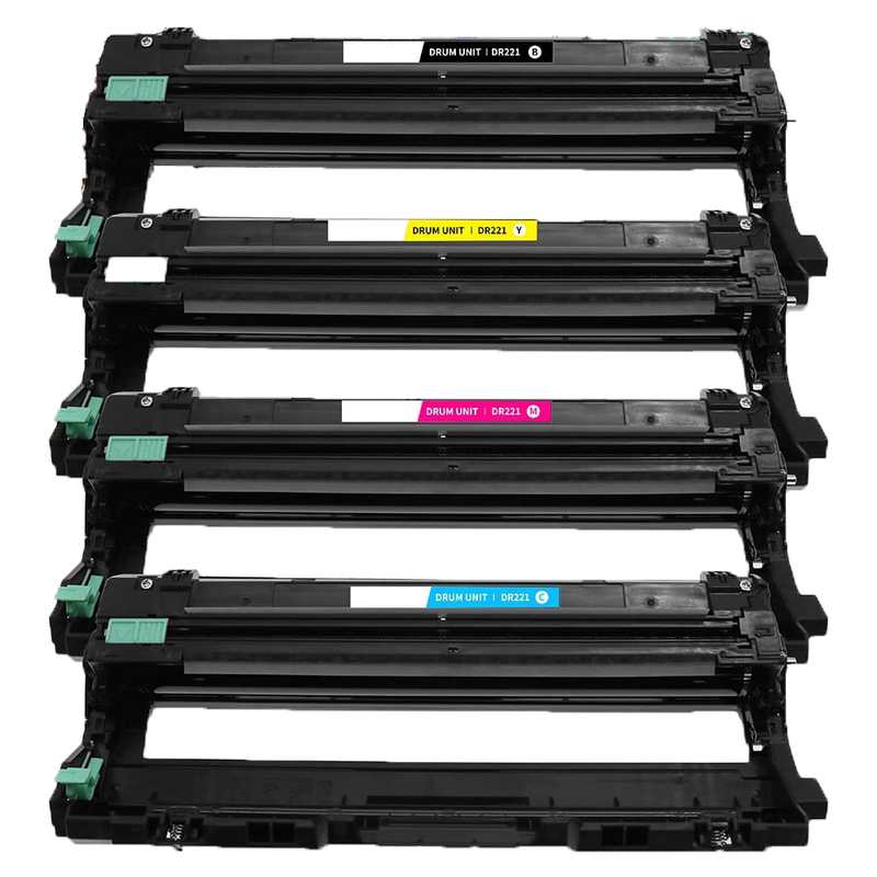 4 Pack Compatible Brother DR221CL Drums (Black, Cyan, Magenta, Yellow) - Wompy Ink Supply