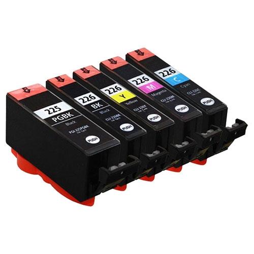 5 Pack Compatible Canon PGI-225XL CLI-226XL (225, 226) Ink Cartridges (Black, Photo Black, Cyan, Magenta, Yellow) - Wompy Ink Supply