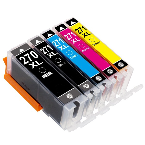 5 Pack Compatible Canon PGI-270XL CLI-271XL (270, 271) Ink Cartridges (Black, Photo Black, Cyan, Magenta, Yellow) - Wompy Ink Supply