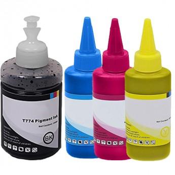 4 Pack Re-manufactured Epson 664 and 774 (T664, T774) Ink Bottles (Black, Cyan, Magenta, Yellow) - Wompy Ink Supply