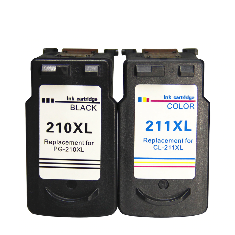 2 Pack Compatible Canon PG-210XL and CL-211XL (PG 210, CL 211) Ink Cartridges (Black, Tri color) - Wompy Ink Supply