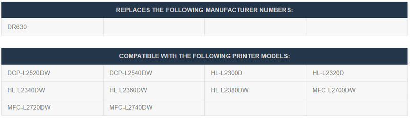 1 Pack Compatible Brother TN630 Drum - Wompy Ink Supply