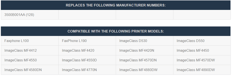 1 Pack Compatible Canon 128 (3500B001) Toner - Wompy Ink Supply